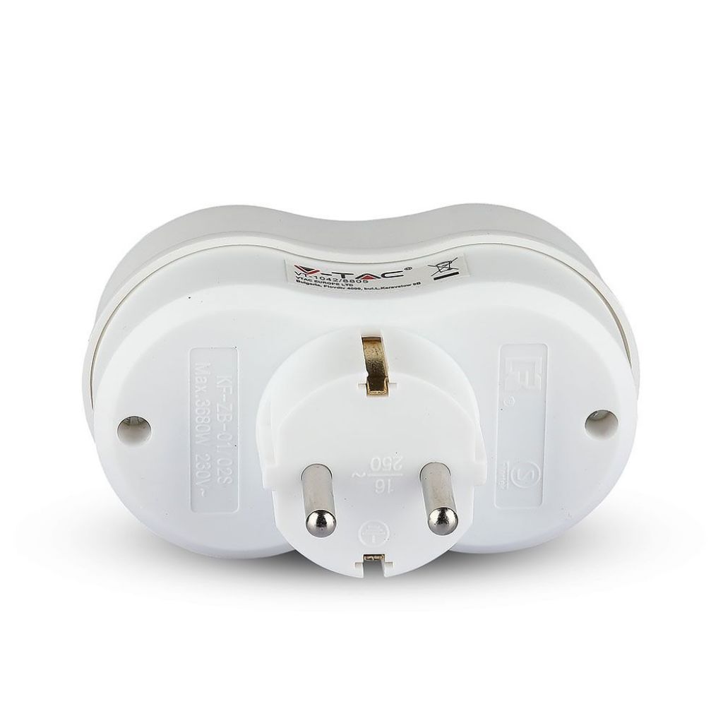 Outlet Adapter With Earthing Contact 16A White