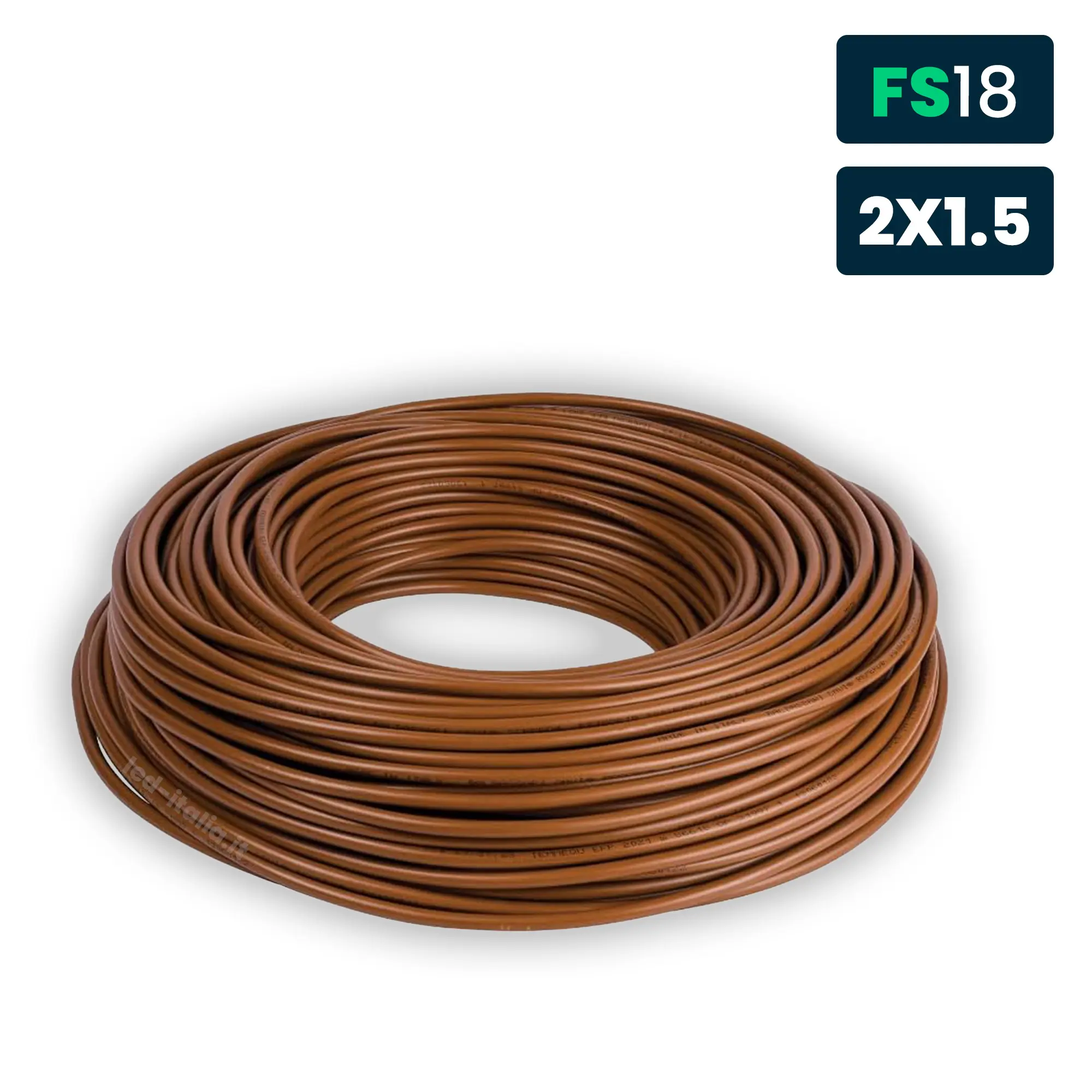 Cavo Bipolare FS18OR18 450/750V 2x1,5mm² Marrone