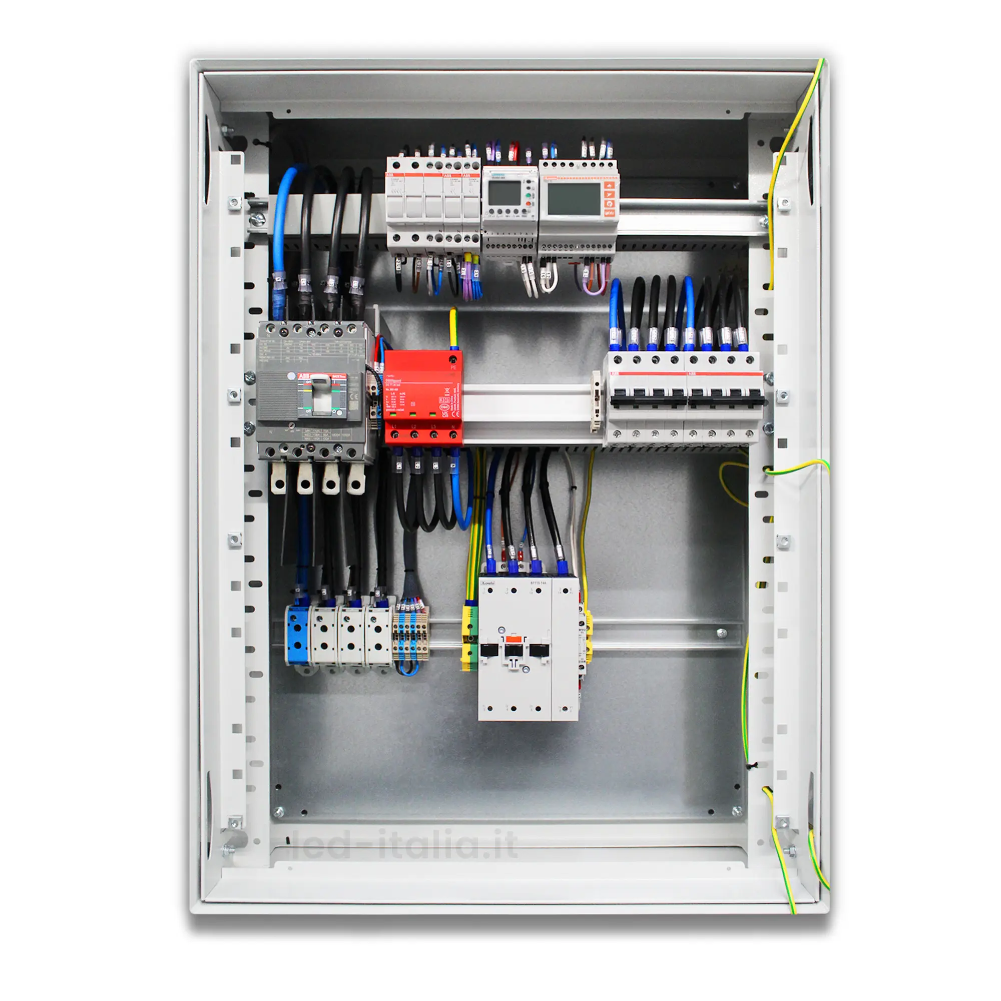 Quadro AC Trifase 50kW Doppio Inverter 100A 400V 4x24 Moduli Differenziale Tarabile + SPI CEI 0-21 ABB / DEHN IP65