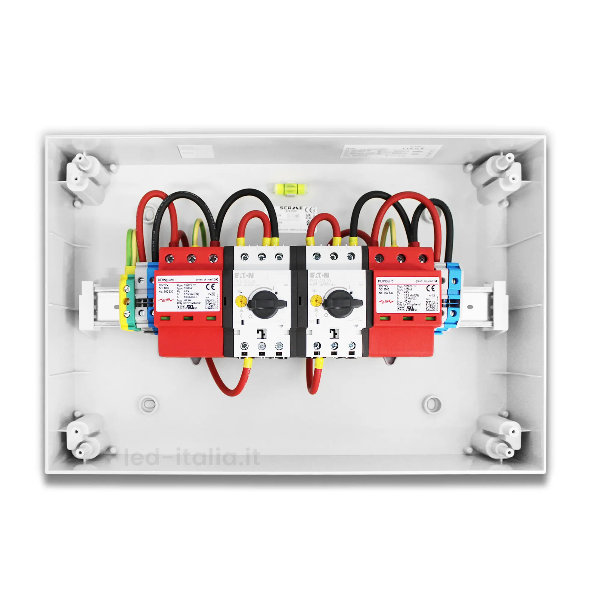 Quadro di Campo DC 2/2 MPPT 900VDC 14-20A 12 Moduli Magnetotermico + SPD EATON / DEHN IP65