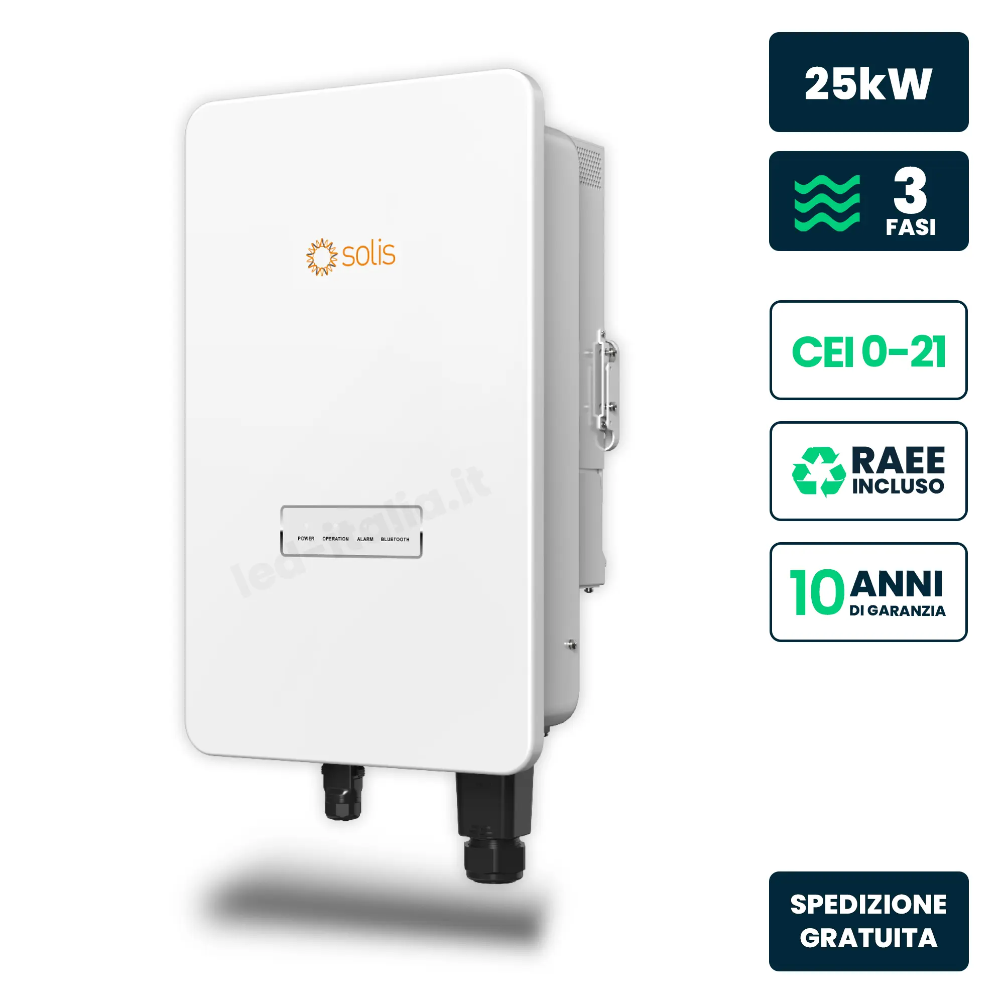 Inverter Fotovoltaico di Stringa Trifase 25 kW 3 MPPT CEI 0-21 IP66