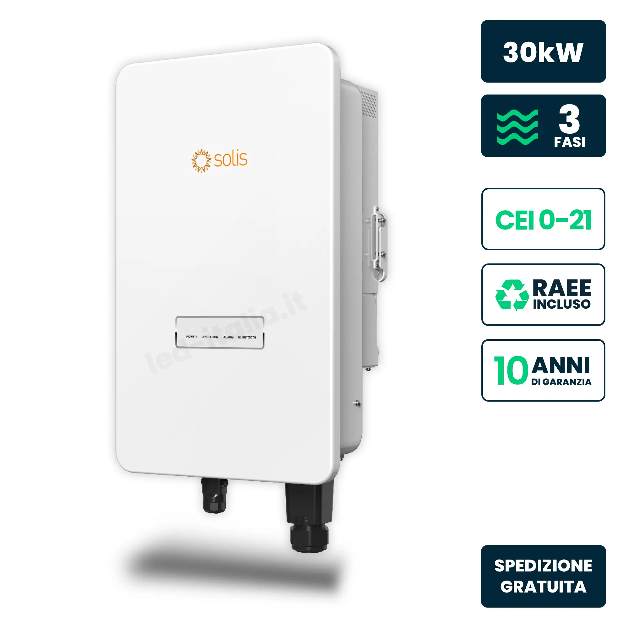 Inverter Fotovoltaico di Stringa Trifase 30 kW 3 MPPT CEI 0-21 IP66