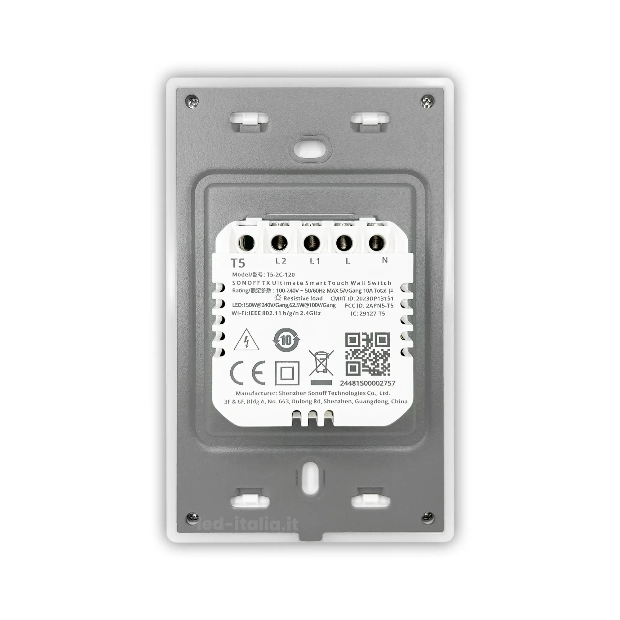 Interruttore WiFi Smart Touch con 2 Pulsanti e Illuminazione RGB