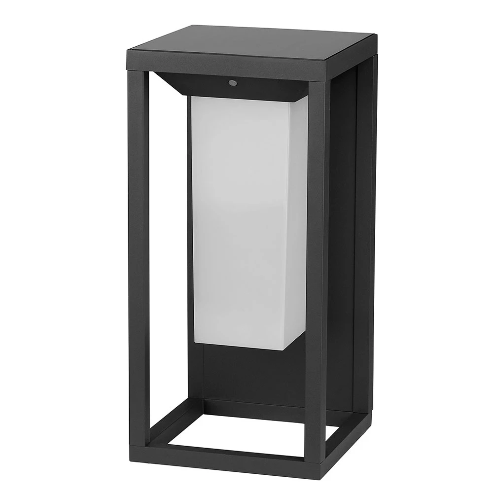 2W LED Solar Bollard Wall Light Samsung Chip Grey Body 3000K