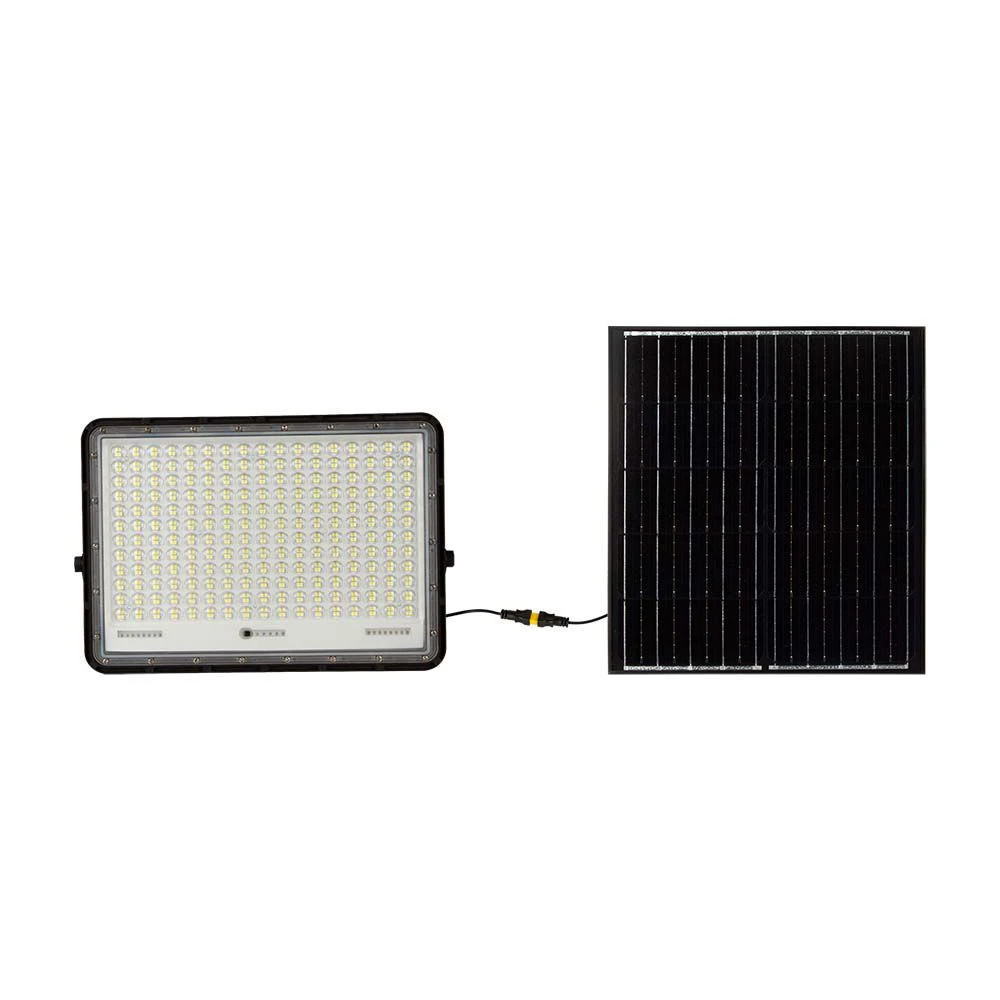 30W LED Solar Floodlight 6400K Replaceable Battery 3m Wire Black Body