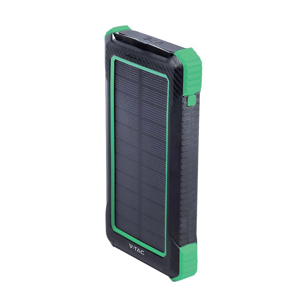 10000mAh Solar Wireless Charger Power Bank Nero