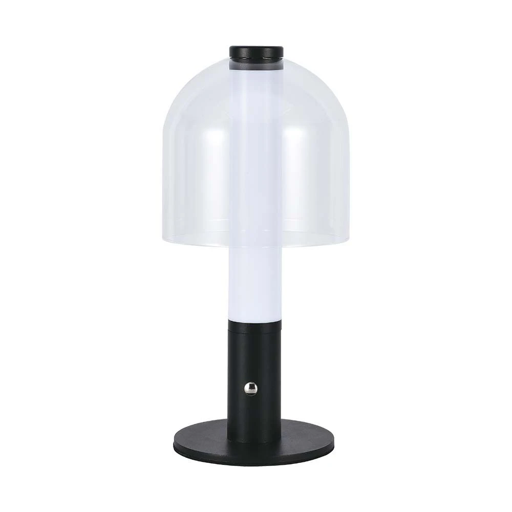 LED Table Lamp 1800mAH Battery 140*300 3000K Black+Transparent Glass Body